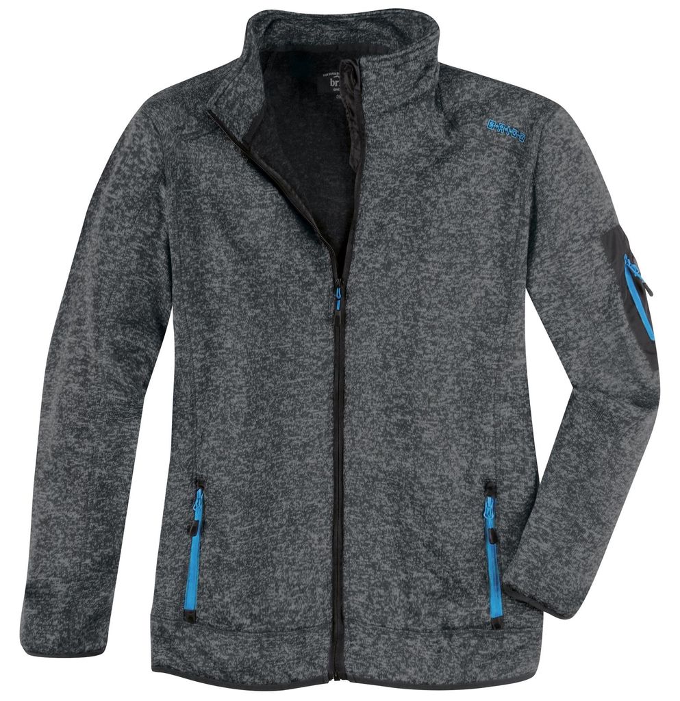 Übergröße Brigg Strickoptik Fleecejacke mittelgrau Produktbild 