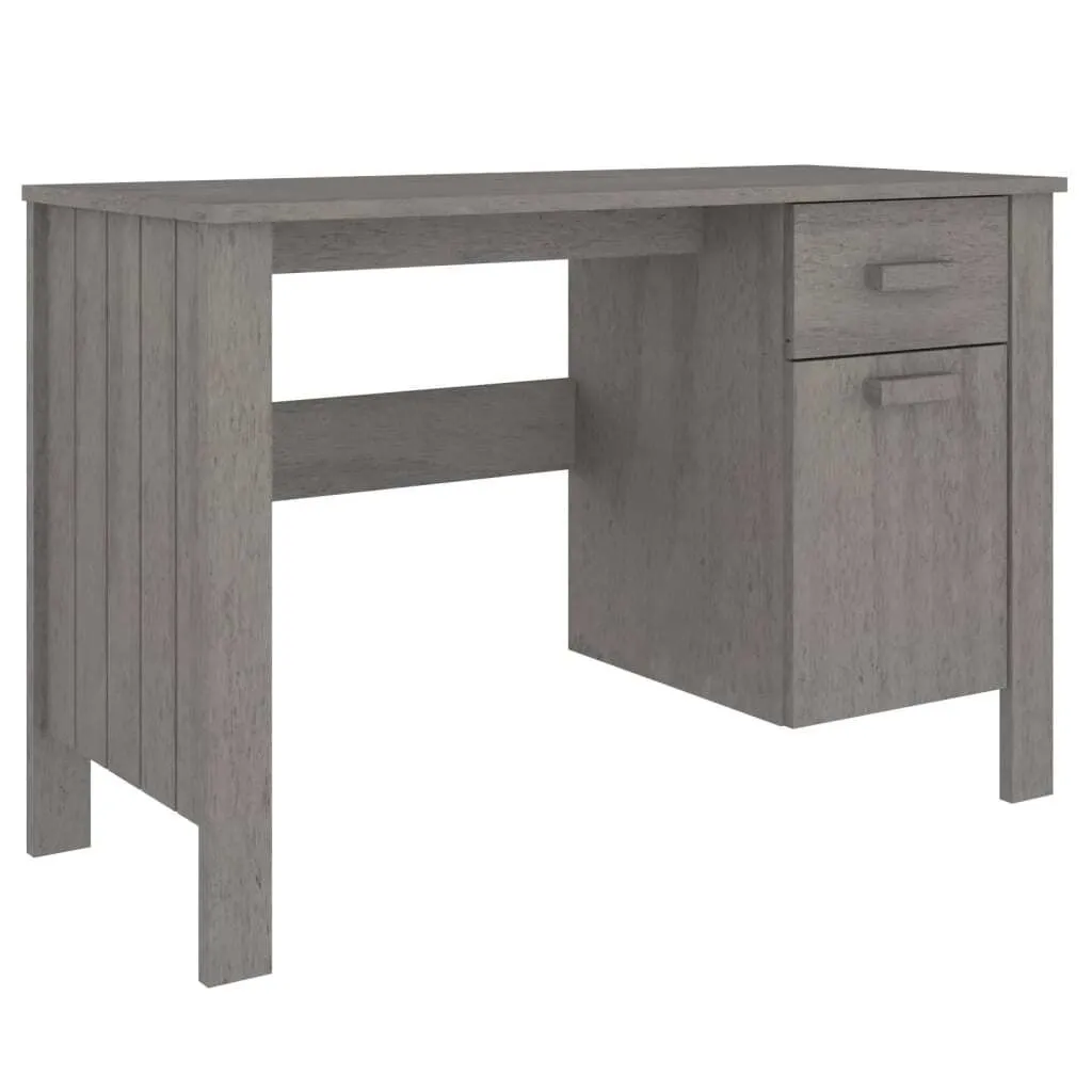 Scrivania HAMAR grigio chiaro 113x50x75 cm in legno di pino massiccio