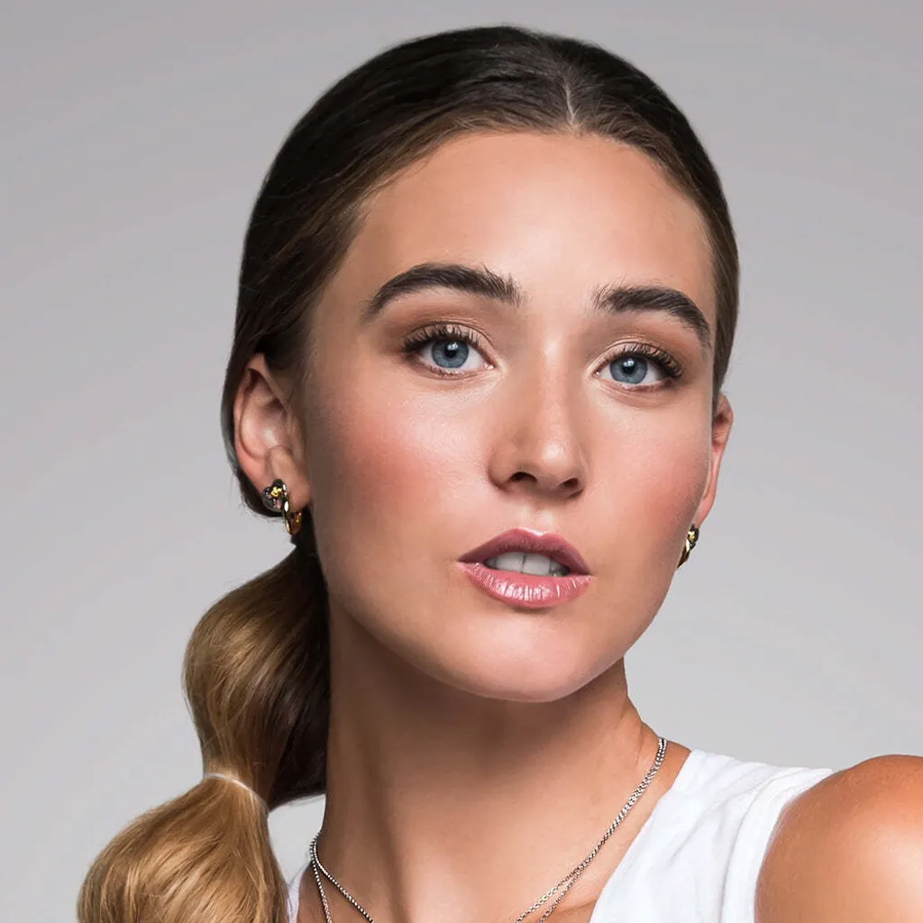 Boucles d'oreilles Cœur Légères et Hypoallergéniques en Argent Bicolore