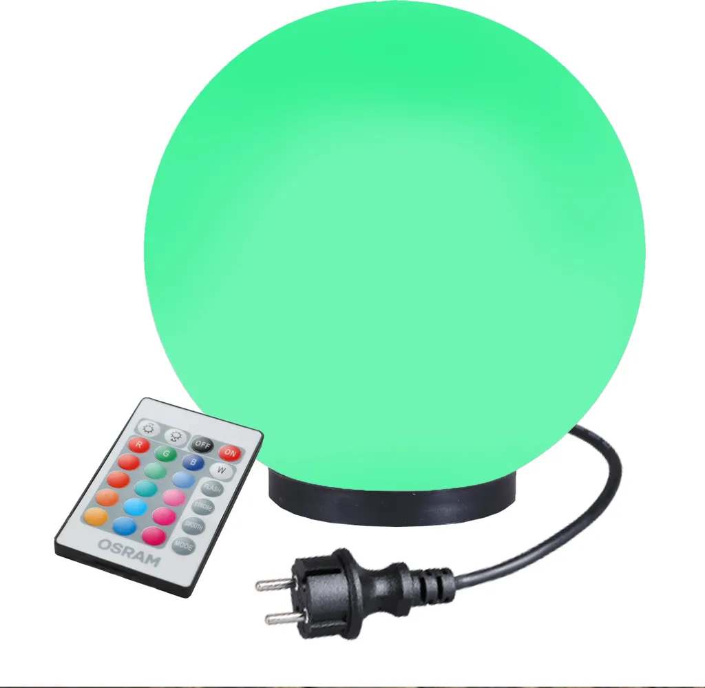 Lampe de jardin sphérique LED RGB à changement de couleur et télécommande
