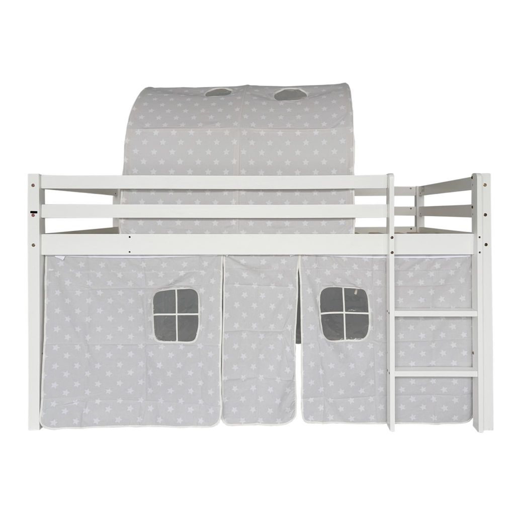Kinderbett Hochbett 90x190 cm (ohne Matratze), aus weissem Produktbild 