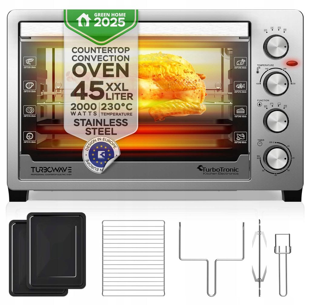Piekarnik elektryczny TurboTronic 45L termobieg rożno Grill Zdjęcie produktu 