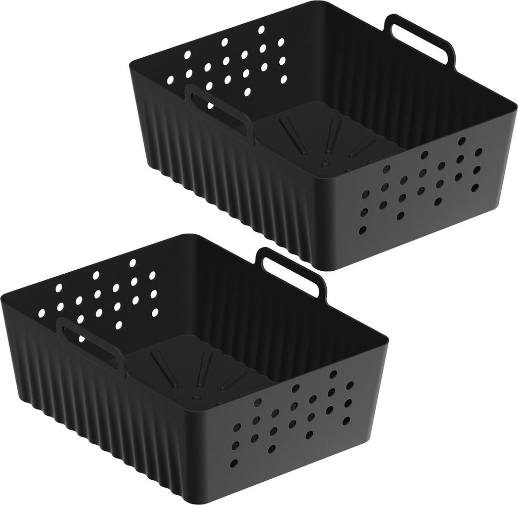 2 Stück Silikon-Luftfritteusen-Einlagen für die Ninja SL401 2-Korb-Luftfritteuse, wiederverwendbares Topfzubehör, antihaftbeschichtete, hitzebes...