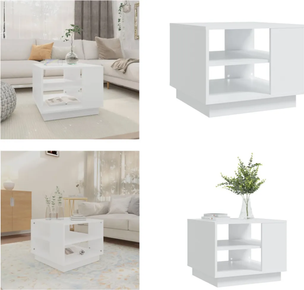 Tavolo da Soggiorno Bianco 55 cm vidaXL | Tavolino Divano in Legno