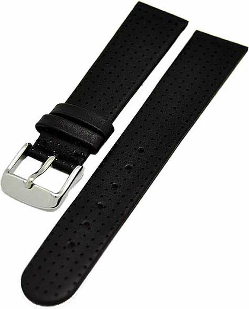Uhrenarmband mit Lochprägung Golfer Design 20mm schwarz Produktbild 
