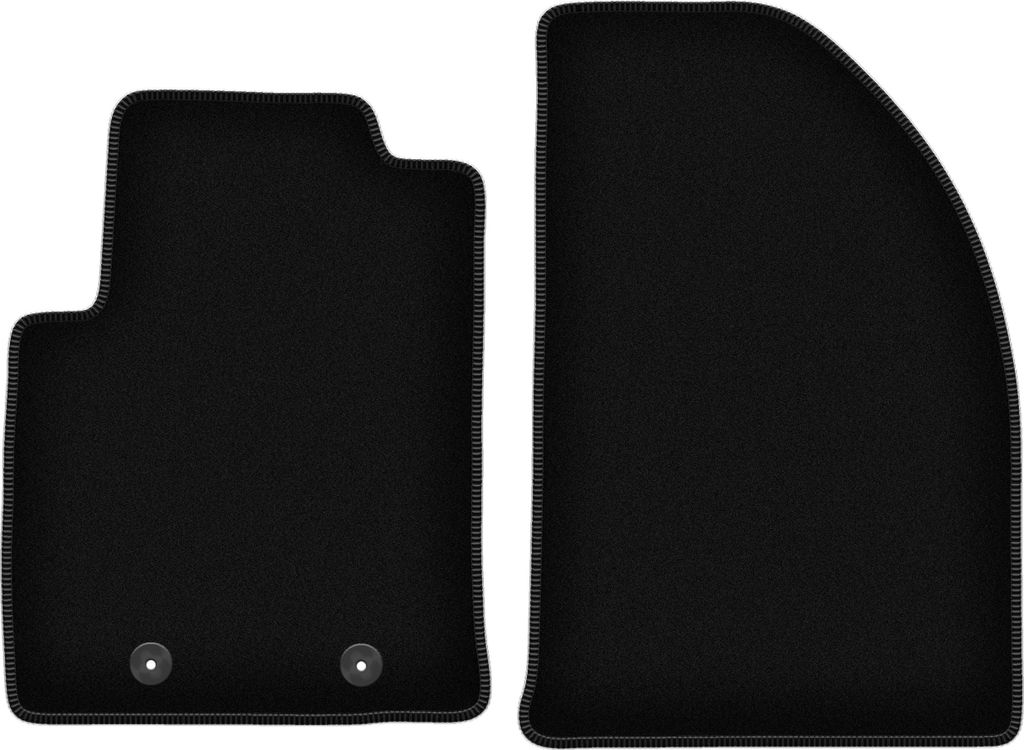 Wielganizator Velours-Autoteppiche vorne – passend für Ford Fiesta MK6 (Schrägheck, Bj. 2002-2010) – schwarz, passgenau, mit Befestigungen se...
