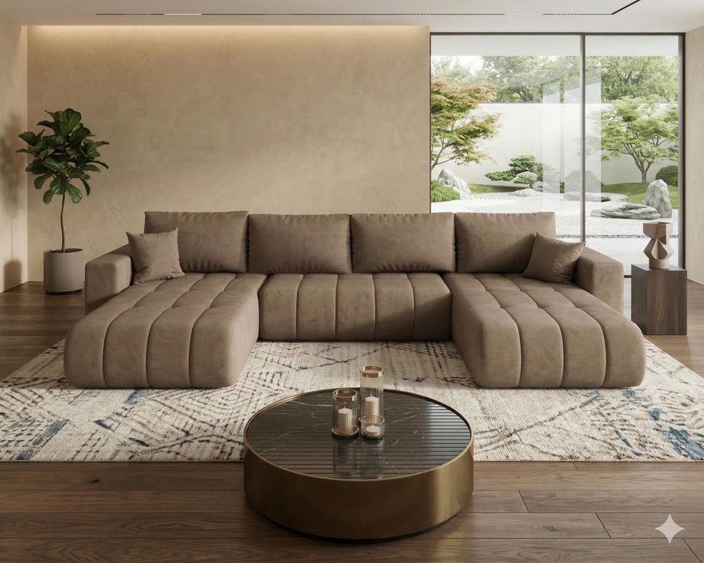 CORNERO Ecksofa LARA U-Form PREMIUM mit Schlaffunktion und Produktbild 