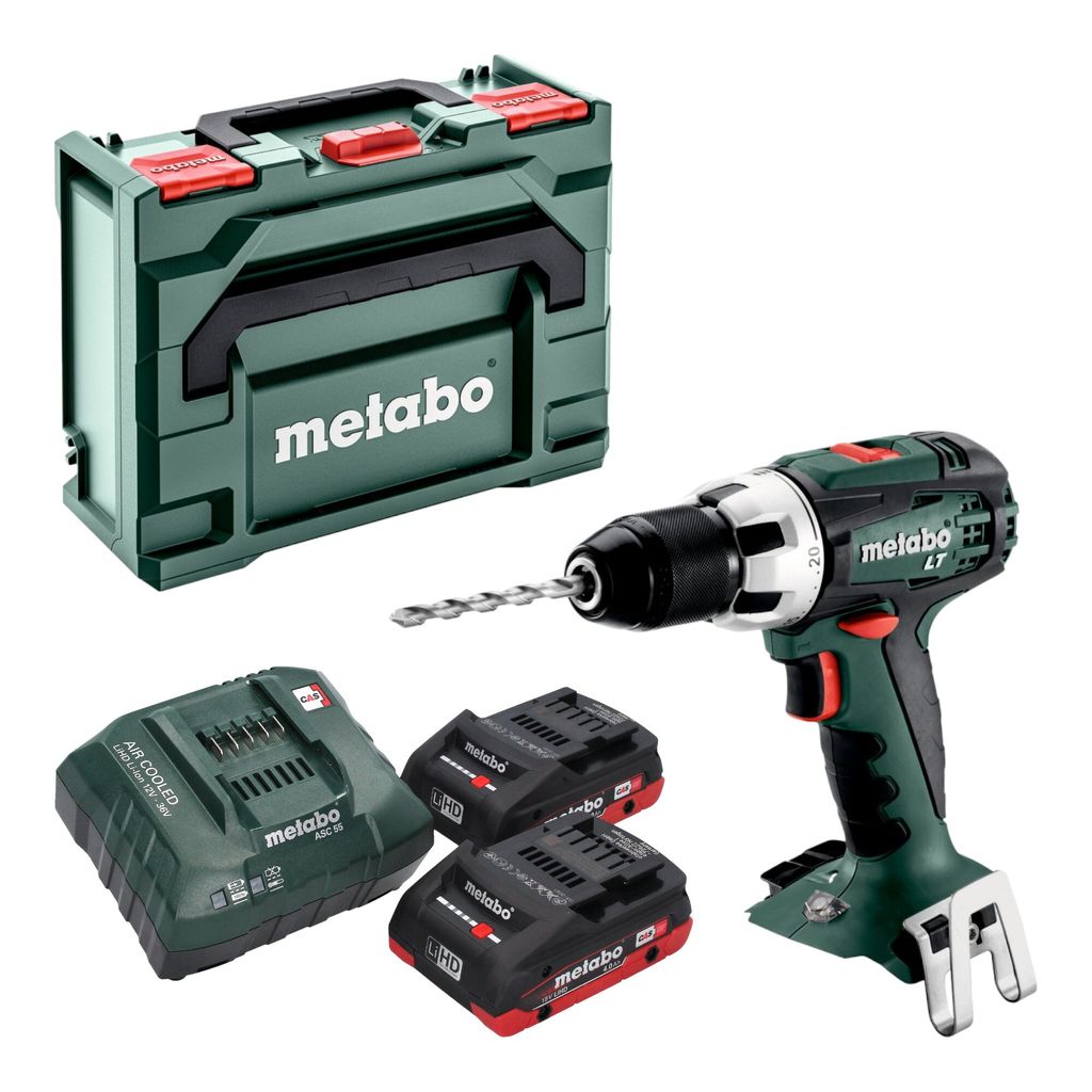Metabo Akku-Bohrschrauber BS 18 LT, X 145, 18V 2x4Ah LiHD + ASC 55, 602102800
