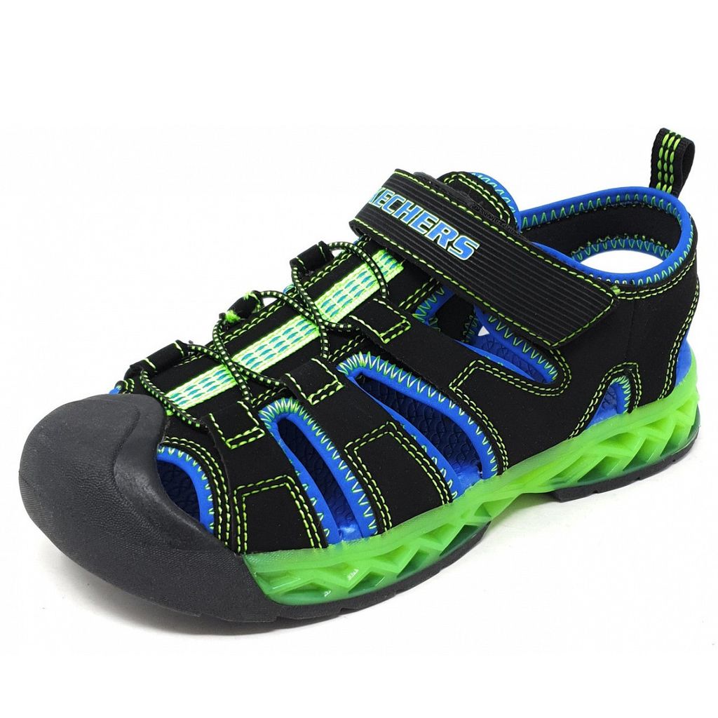 Skechers S Lights Blinki Jungen Sandale in Schwarz, Größe 30