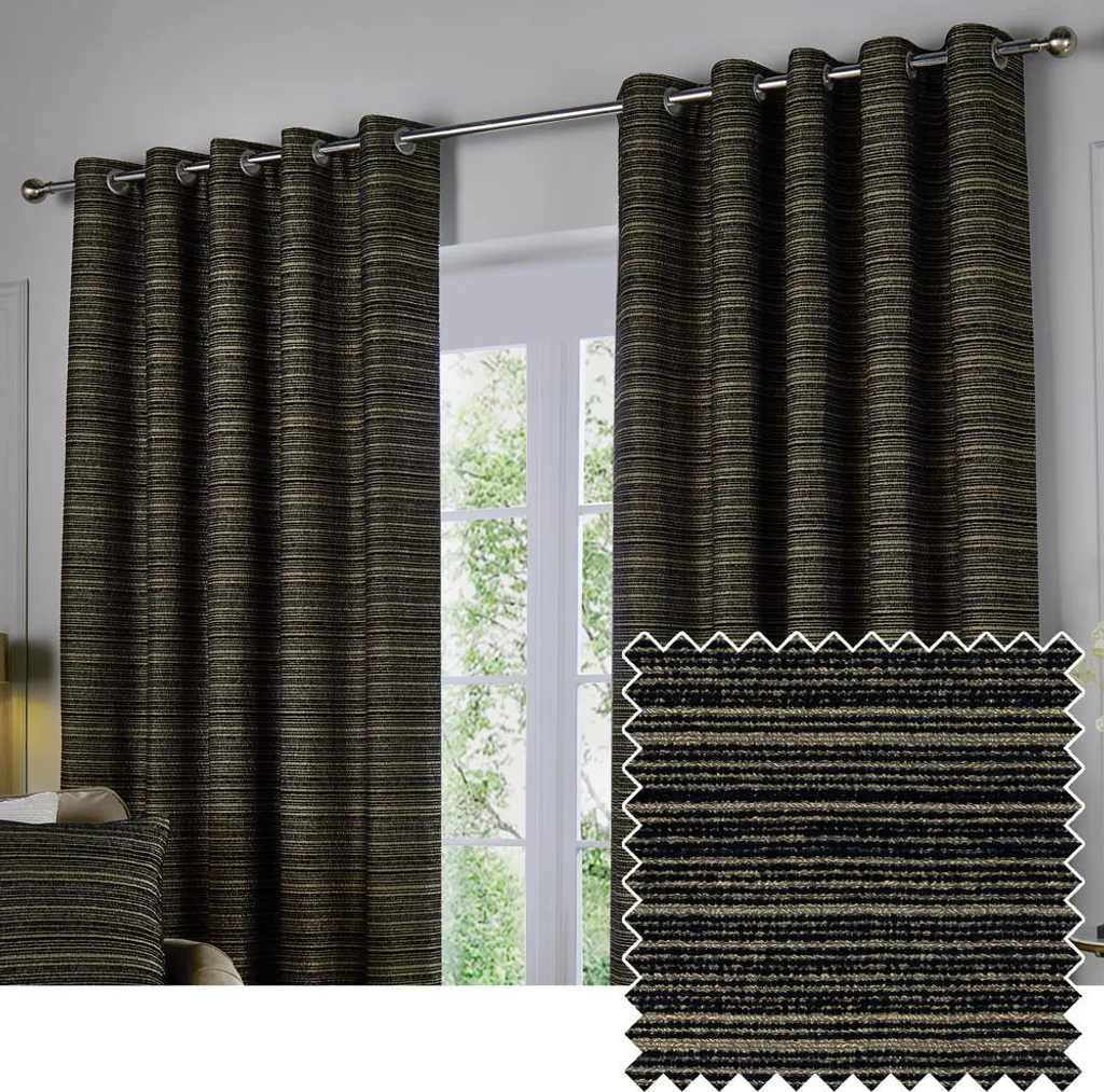 Furn Ultimate Rideaux Occultants à Œillets Daim RV3689 Charbon 168x137