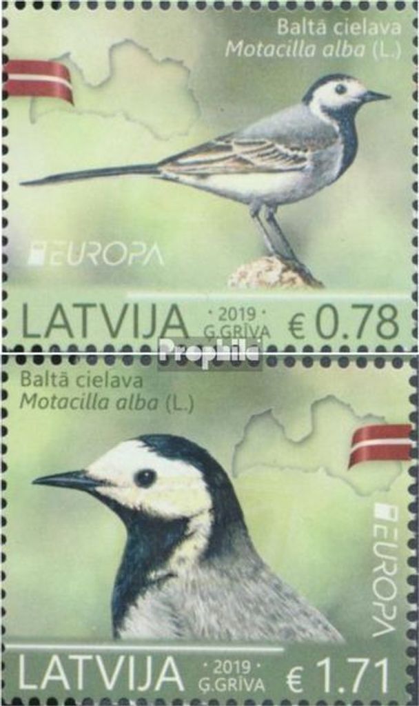 Briefmarken Lettland 2019 Mi 1072A-1073A (kompl.Ausg.) postfrisch Einheimische Vögel