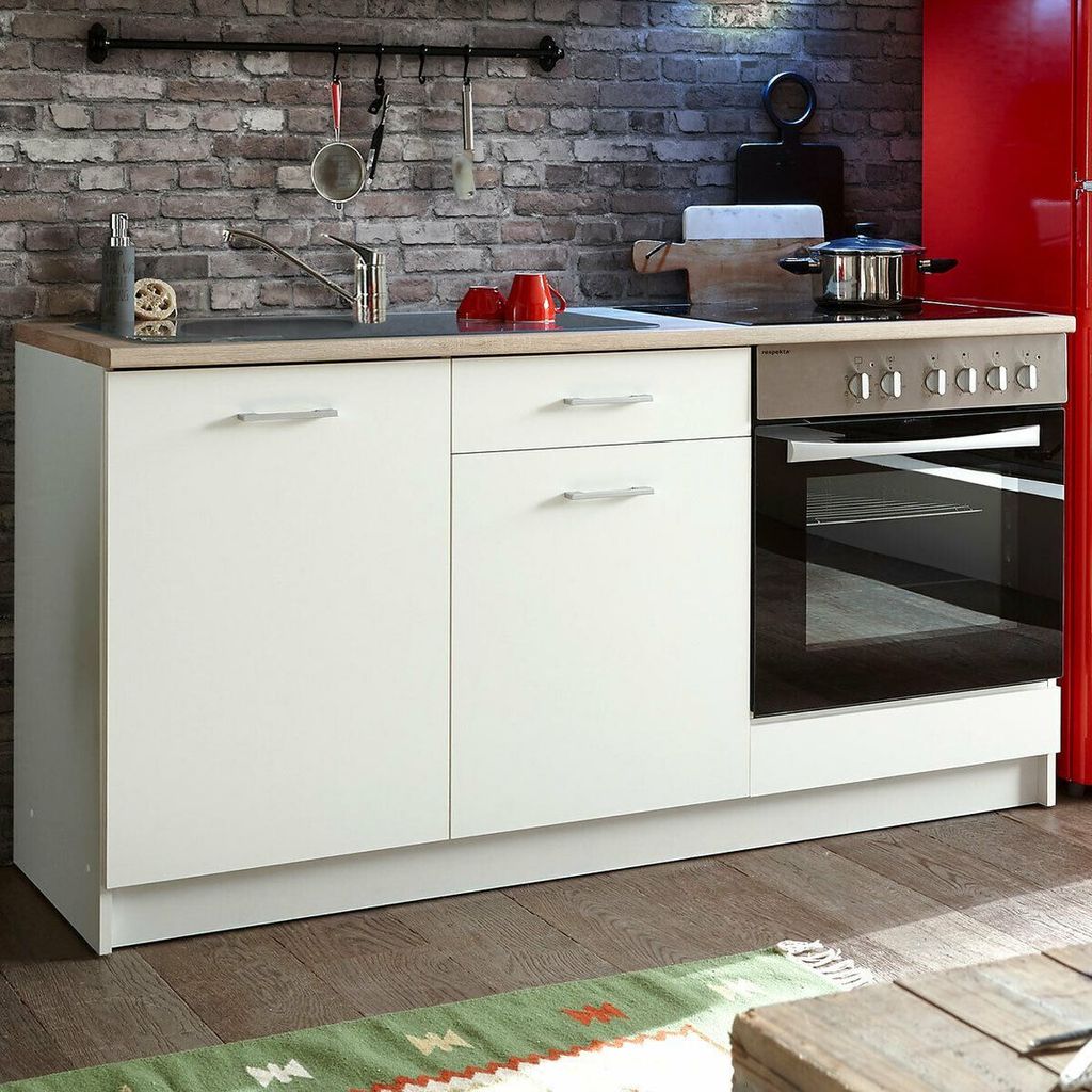 Waterford Küchenblock 160 cm Weiß / Eiche Sonoma Produktbild 