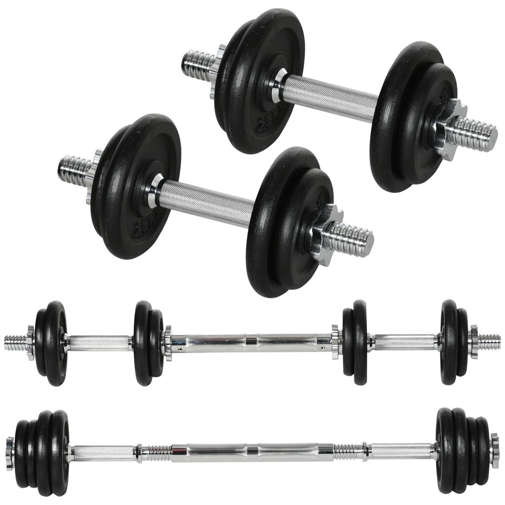 HOMCOM 2 in 1 Hantelnset 20 KG Dumbbell Krafttraining Produktbild 