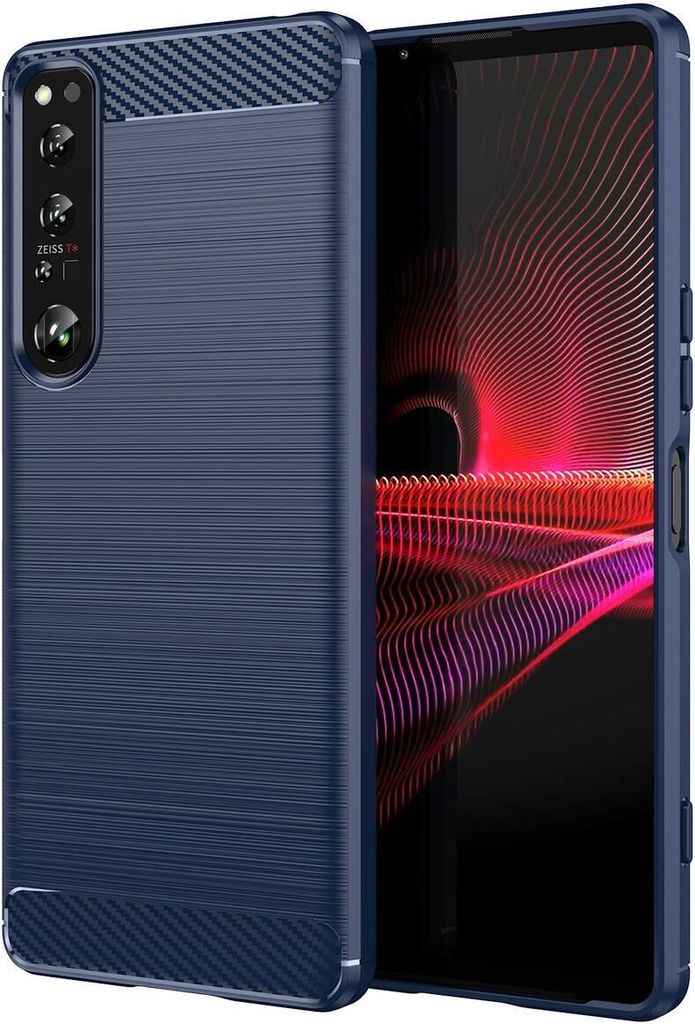 König Design Hülle kompatibel mit Sony Xperia 1 IV Kunststoff Soft Handyhülle - Handy Case Blau