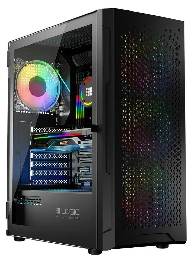 Logic ARAMIS ARGB MINI Case Black: Case PC Gaming mATX con Vetro Temprato