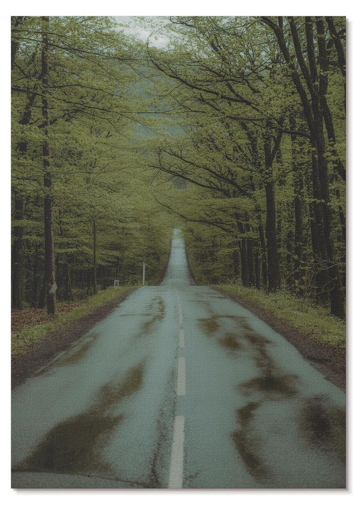POSTER - 21x29 cm (A4) - Nevara - Waldweg, friedlich, grün, Abenteuer, geheimnisvoll - Wandbild für Wohnzimmer Schlafzimmer & Flur, Modernes Post...