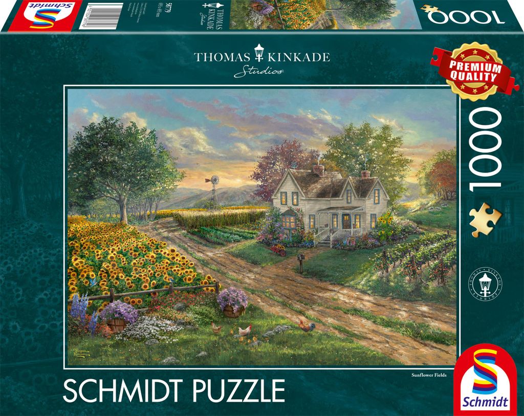 Thomas Kinkade Studios: Sonnenblumenfelder (1000 Teile) Produktbild 