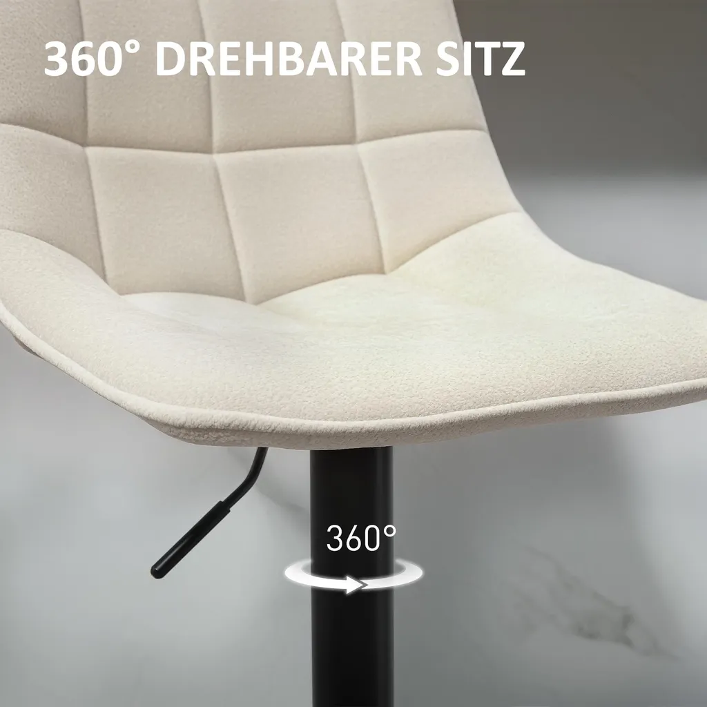 Tabourets de Bar avec Dossier et Repose-pieds en Acier et Chenille Douce