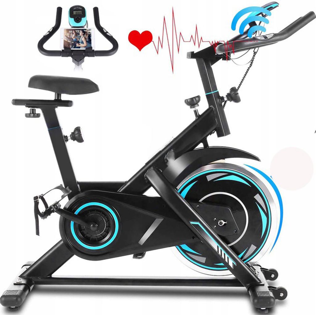 Heimtrainer Fitnessbike Indoor Cycling Fahrrad Fitness Ergometer mit APP 150 kg 