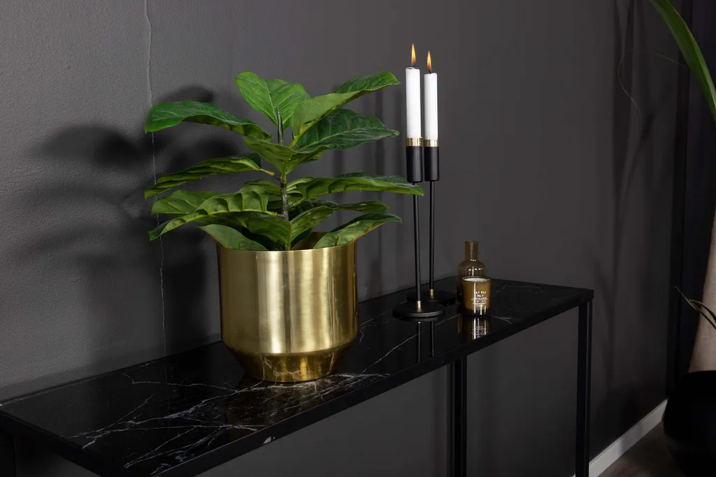 Petite console marbre noir Dipp 30x100 cm pour entrée étroite - 11
