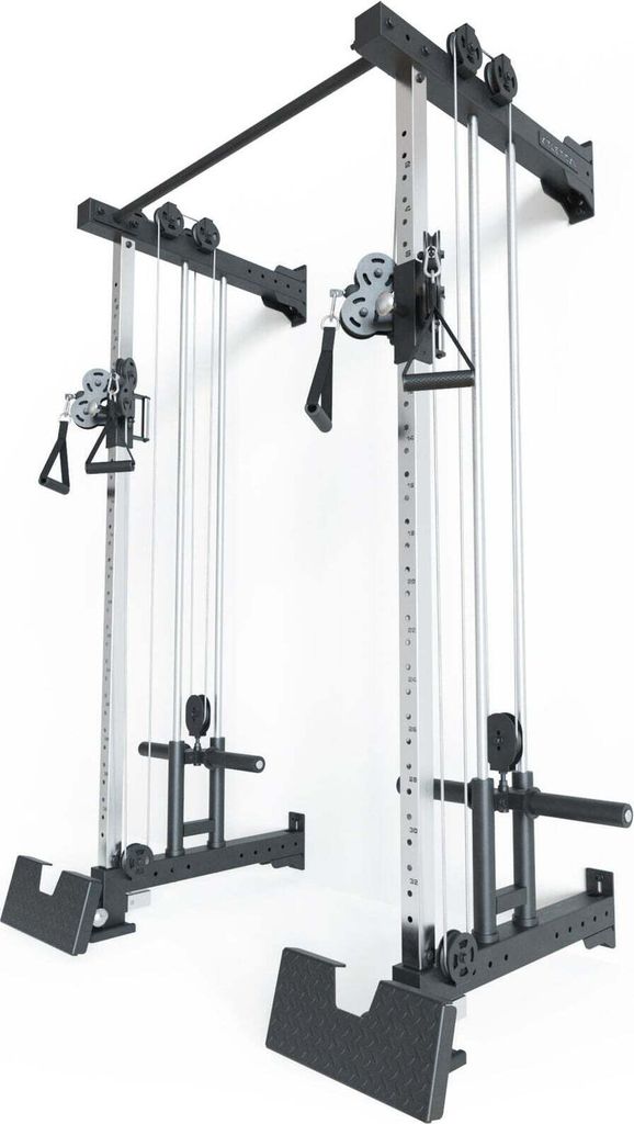 ATLETICA R8-Nitro Dual Pulley | Wall Mounted | Dual Pulley | Standfest & sicher durch Wandmontage | 177x112 cm Grundfläche | Fußstützen & Pull-U...