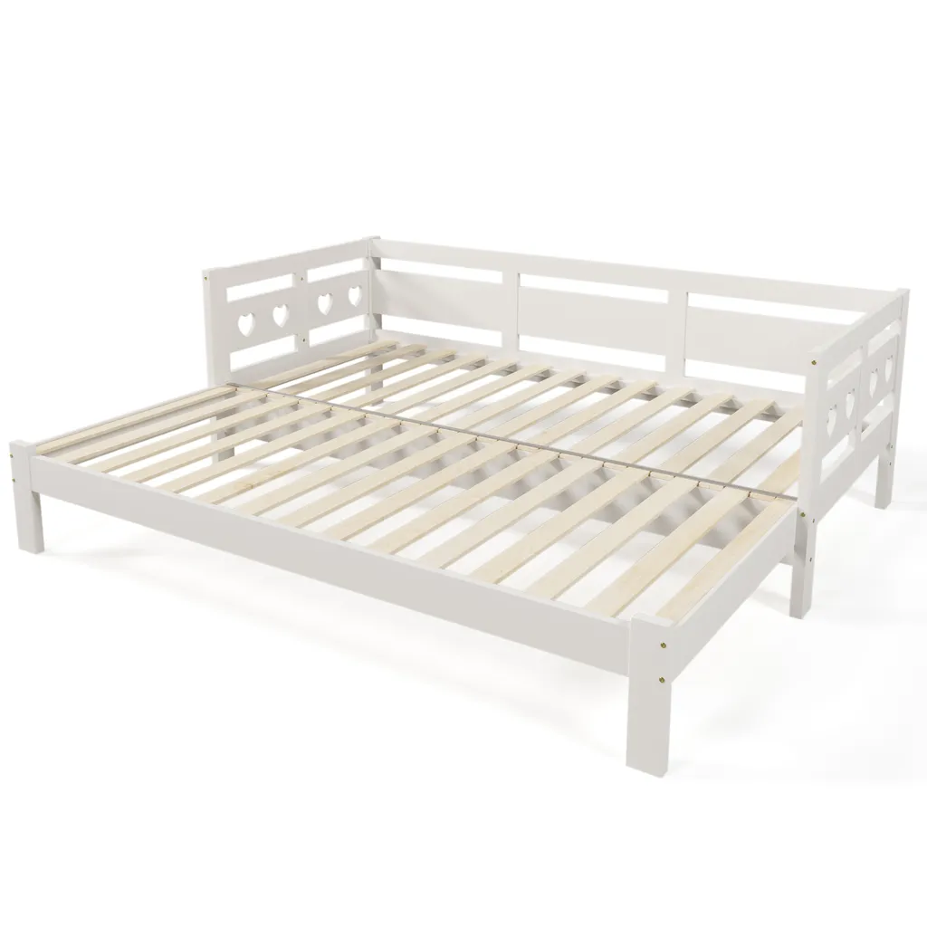Lit d'appoint extensible blanc 90x190 cm idéal pour chambre d'amis - 23