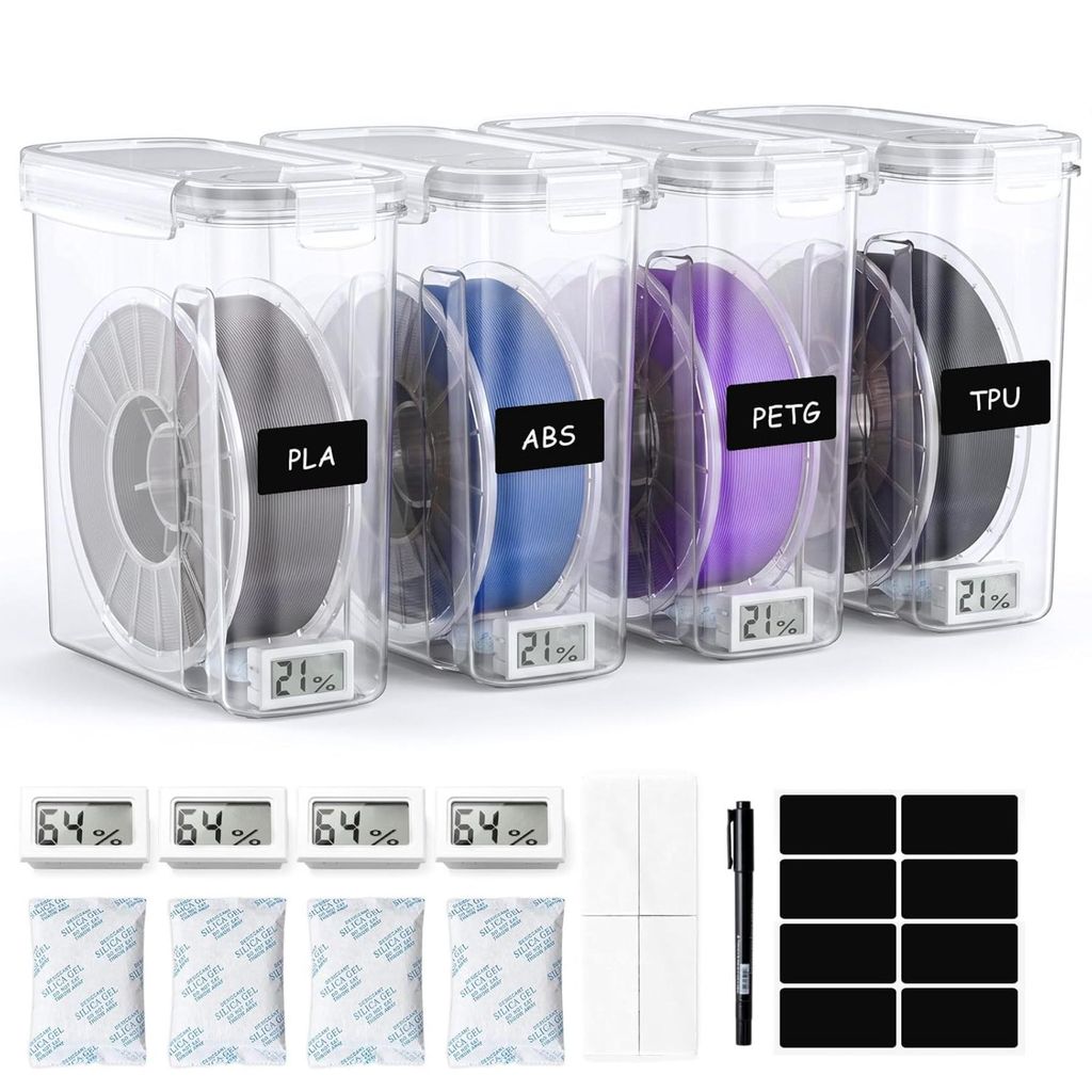 4 stuks opbergboxen voor filament, met vochtigheidsmeter, 4 Productafbeelding 