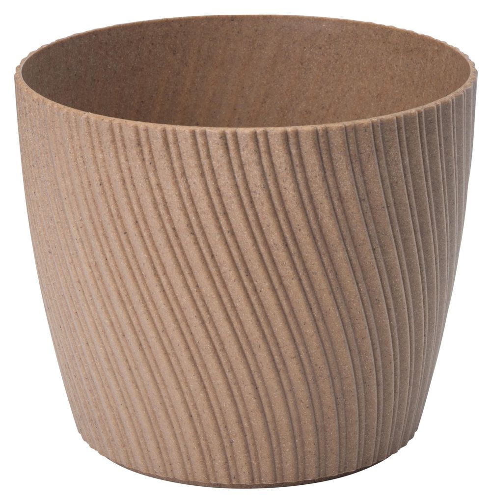 Form Plastic Plant pot/Floral pot Waves - Kunststoff - braun - 17x14 cm