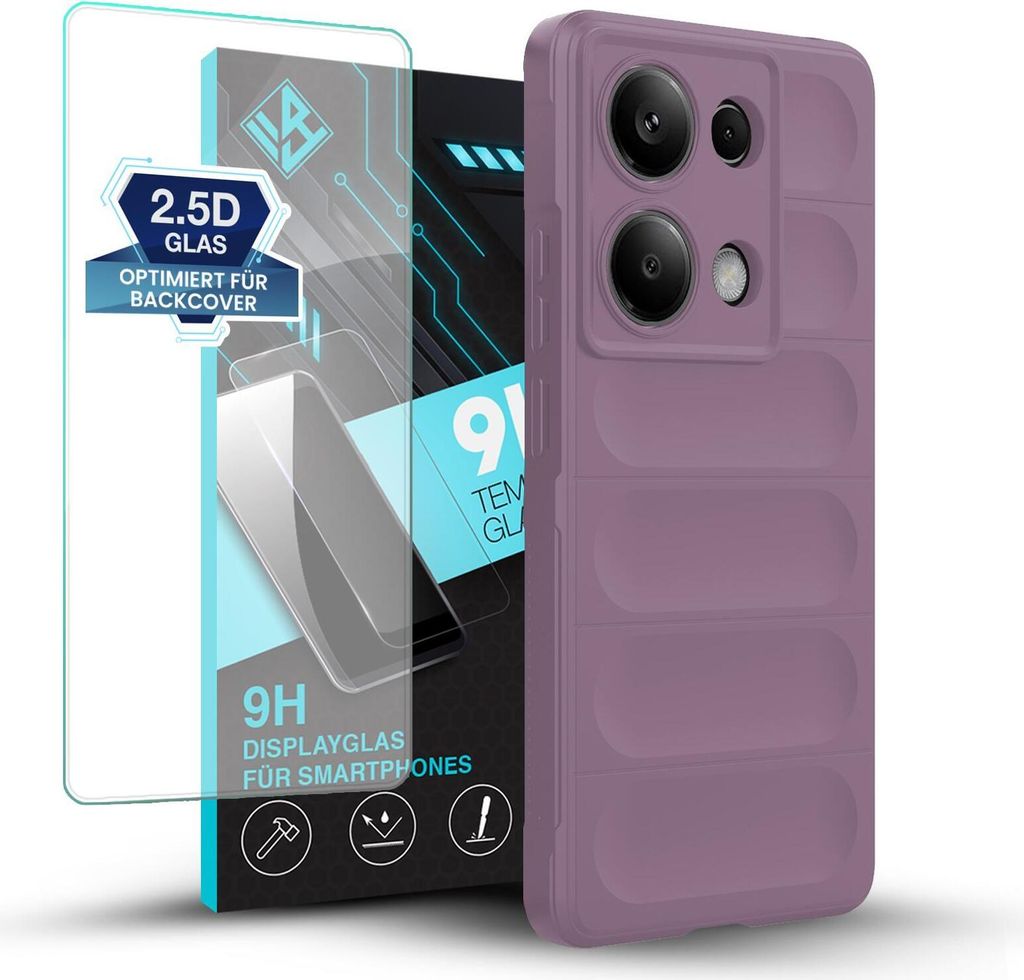 Handy Hülle für Xiaomi Redmi Note 13 Pro mit 9H Displayglas Produktbild 