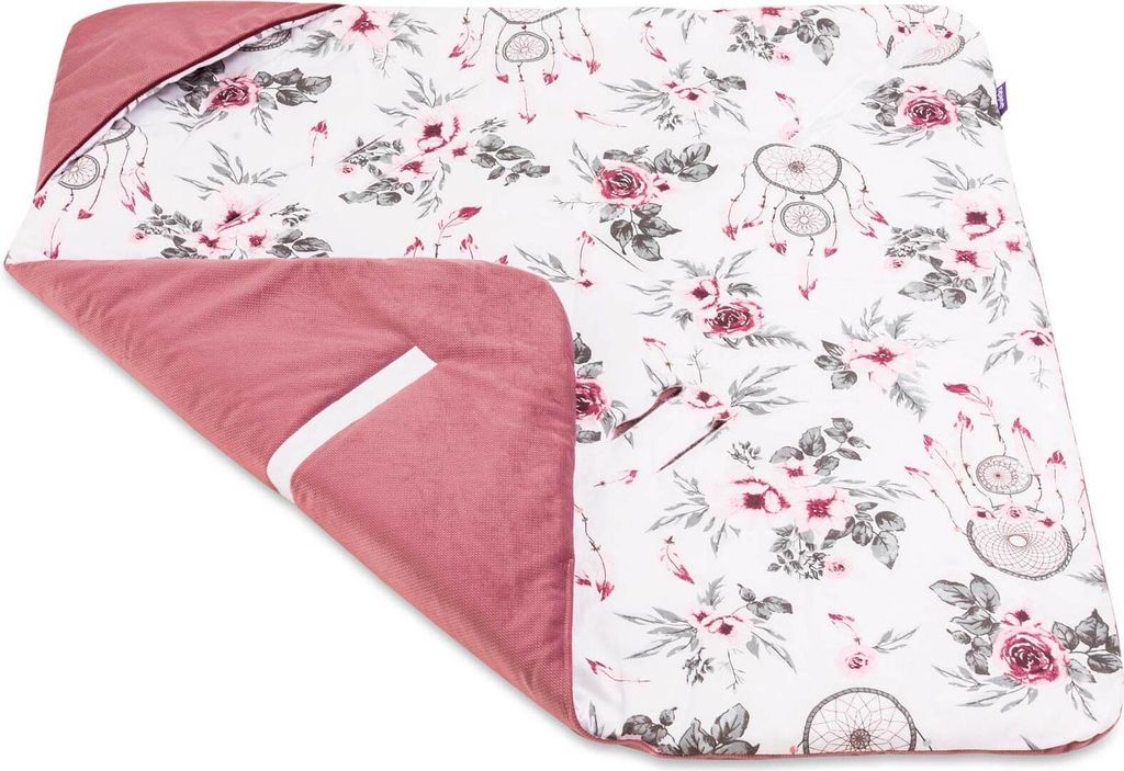 JUKKI® Baby EINSCHLAGDECKE 90x90 cm SAMT mit Kapuze [Summer Produktbild 4