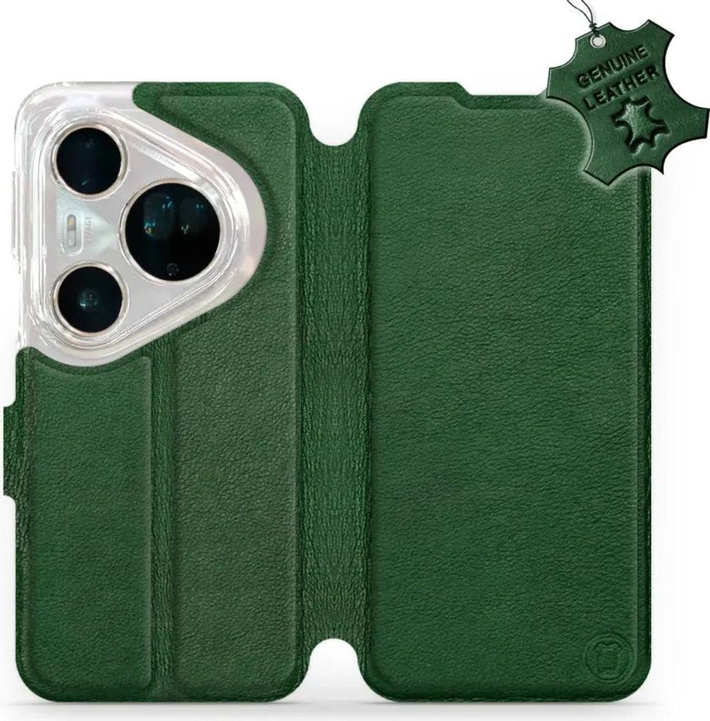 Echtleder Handyhülle für Huawei Pura 80 Ultra, Mobiwear Leather, Grün