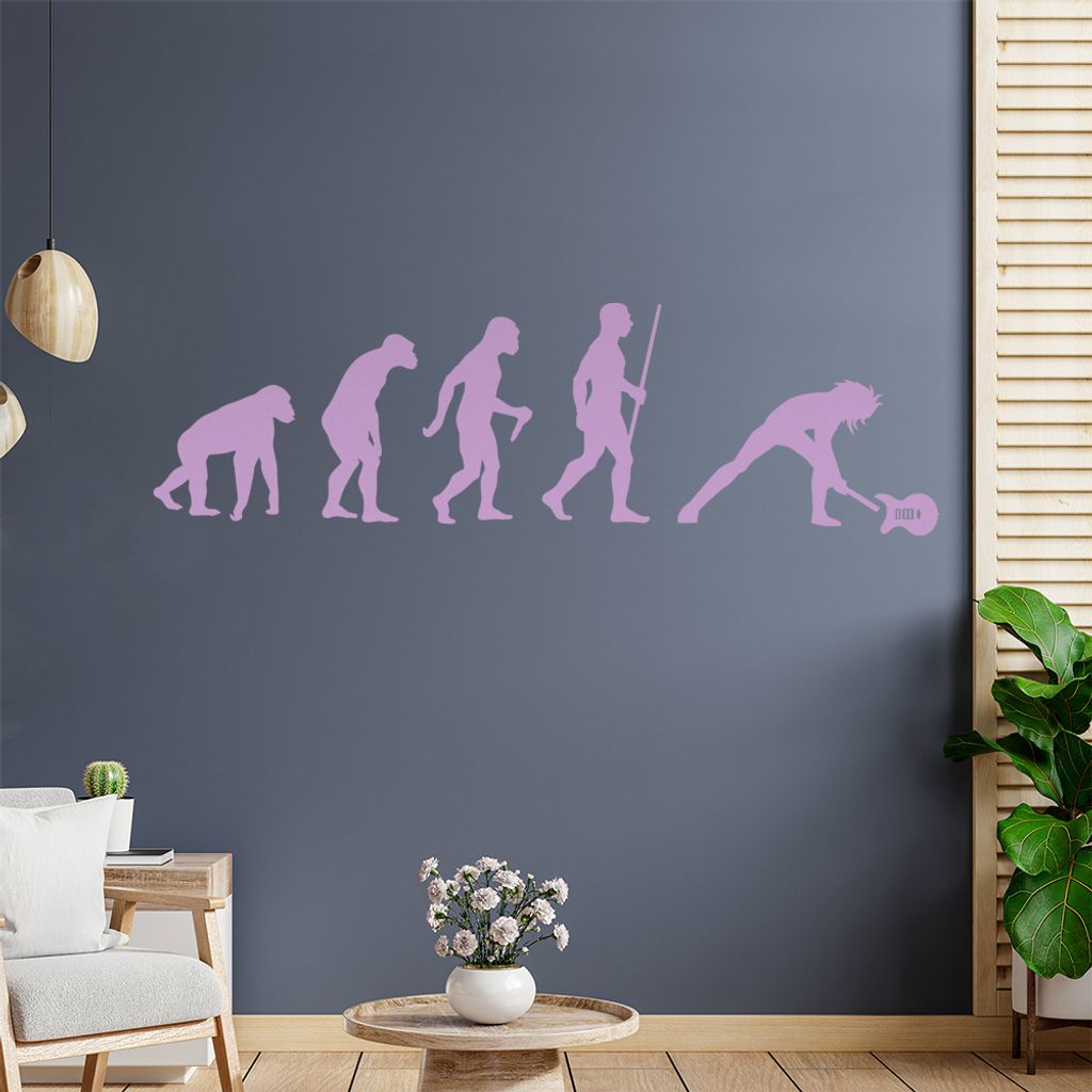 Gitarrist Musiker Evolution Wandtattoo Wandaufkleber Wall Sticker - Dekoration, Küche, Wohnzimmer, Schlafzimmer, Badezimmer