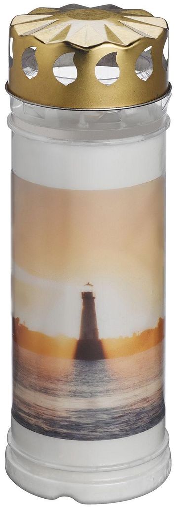 Bolsius Dauerbrenner Nr. 7 Leuchtturm weiß, Höhe 20 cm Produktbild 