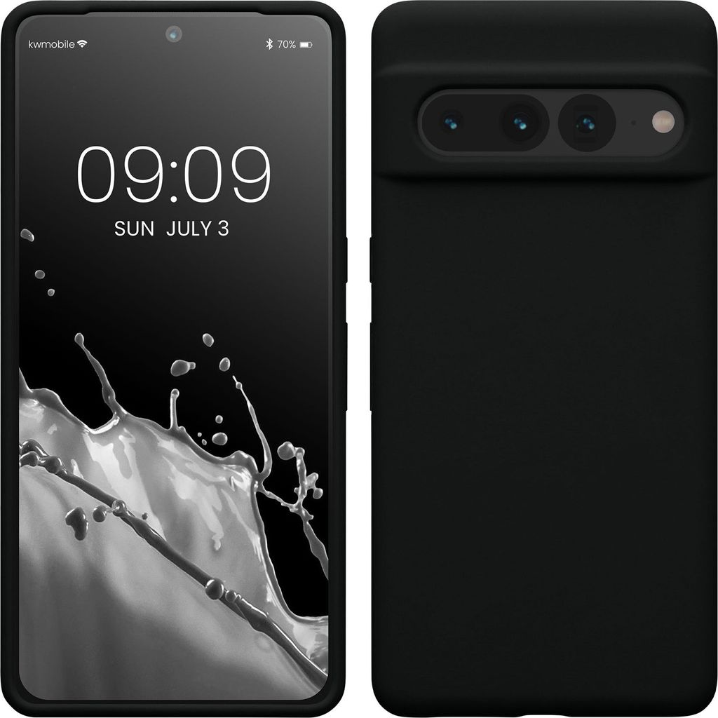 kwmobile Handyhülle für Google Pixel 7 Pro Hülle, für Pixel 7 Pro Case - Hülle Silikon - kabelloses Laden - Schwarz