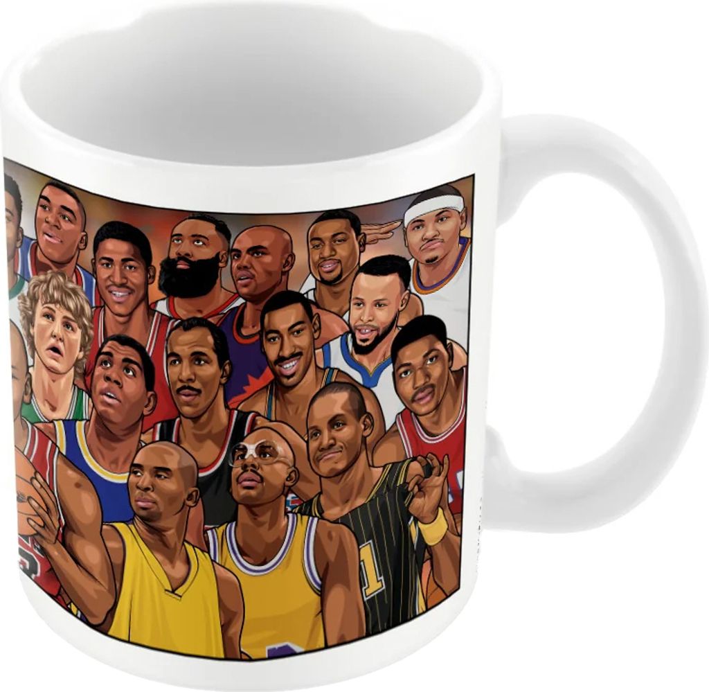 Pyramid International - Kaffeebecher "Legends Basketball ́s Greatest" PM9660 (Einheitsgröße) (Weiß/Bunt)