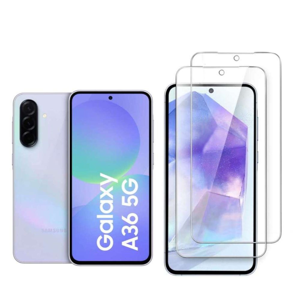 CLM-Tech 2er Set Schutzfolie kompatibel mit Samsung Galaxy A36 5G Panzerfolie Panzerglas Crystal Clear Displayschutz 9H Glas Displayfolie Schutzgla...