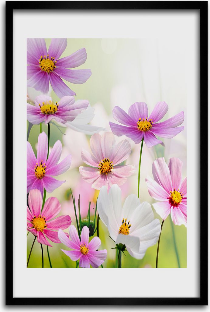 Bild - Bilderrahmen - 40 cm x 60 cm - MDF - Rahmen - Wandkunst - Wildblumen