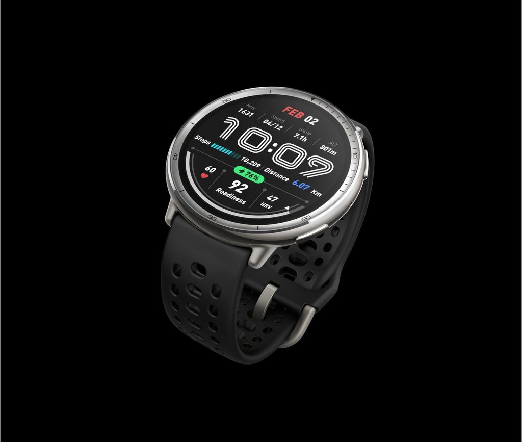 Amazfit Active 2 (Rund) Schwarz Sport-Silikon Produktbild 