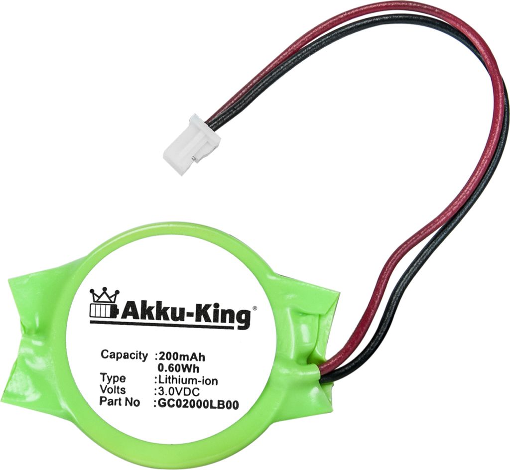 Backup, CMOS Batterie kompatibel mit Dell GC02000LB00 - Li-Ion 200mAh - für Vostro 1015, 1310, 1510, 1710, 3500, 3700