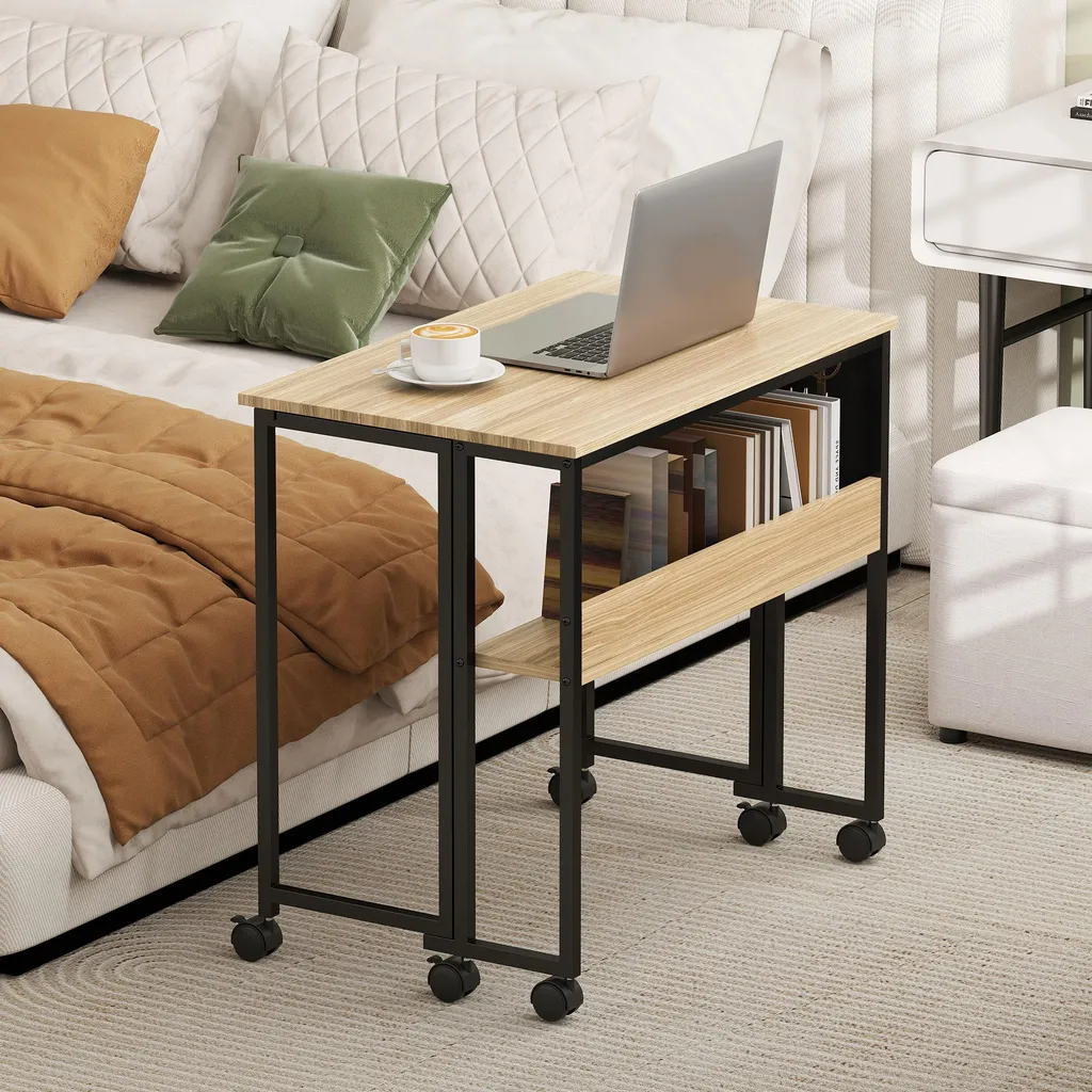 Bureau compact pliable sur roues pour libérer l'espace en un geste - 8