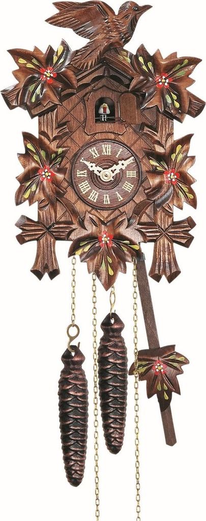 Engstler - 522/6 - Kuckucksuhr - 1-Tage-Kettenuhrwerk - Walnussholz - 22 cm