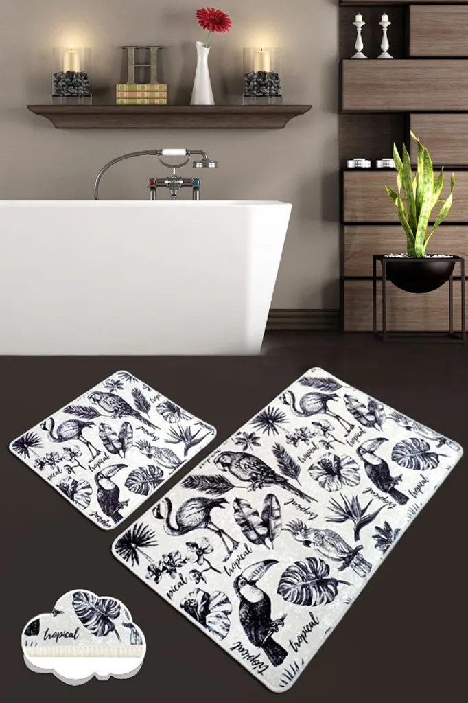 Tapis de Bain Anti-Glisse et Absorbant Velours Mijolnir CHL4477