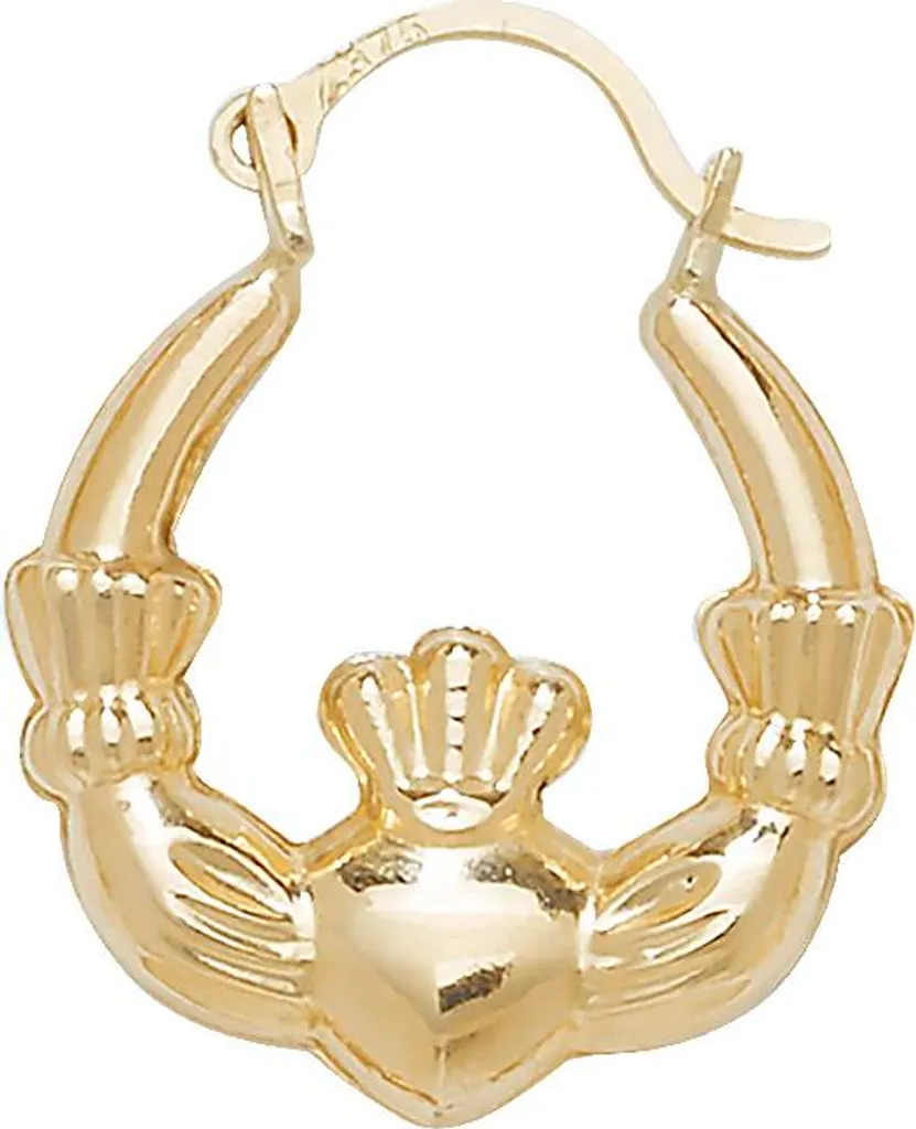 Créoles Claddagh Or Fille - Cadeau Idéal Anniversaire ou Communion 19mm