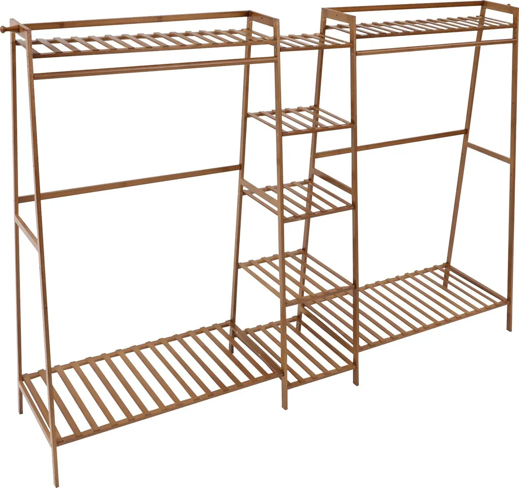 Rangement vêtement bambou marron fini le désordre armoire ouverte stable