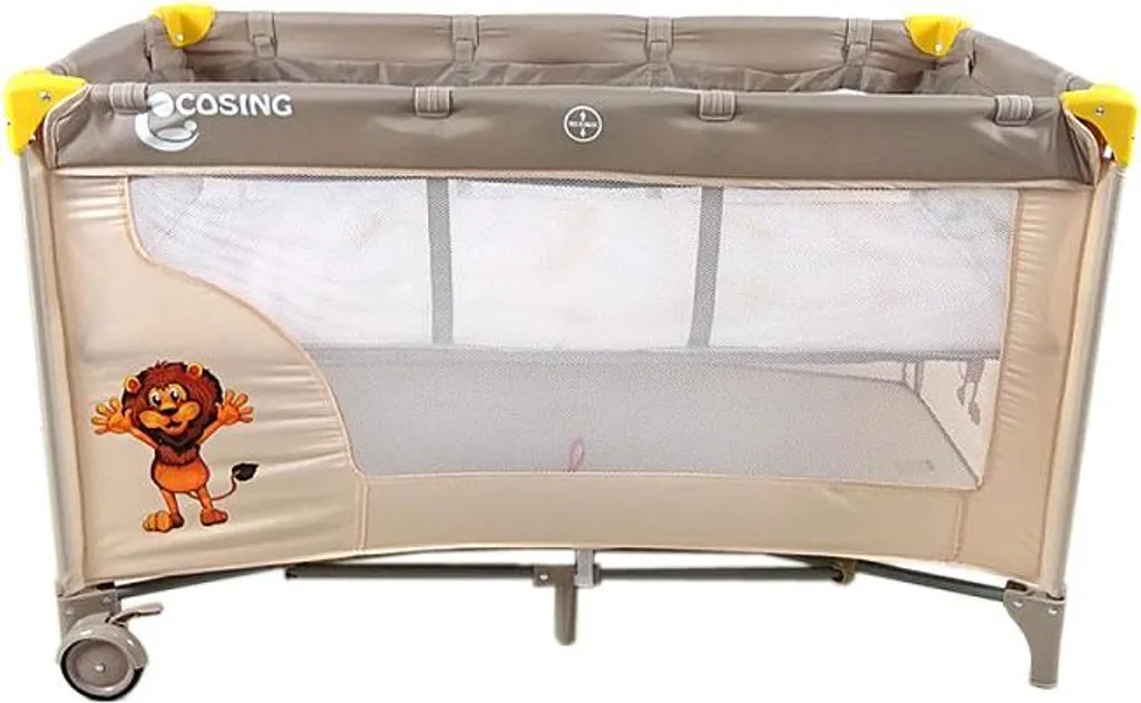 Lit de voyage inclinable COSING ADAM Lion Beige pour bébé confortable