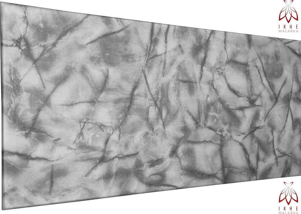A close-up view of a decorative panel with a marble-like texture.