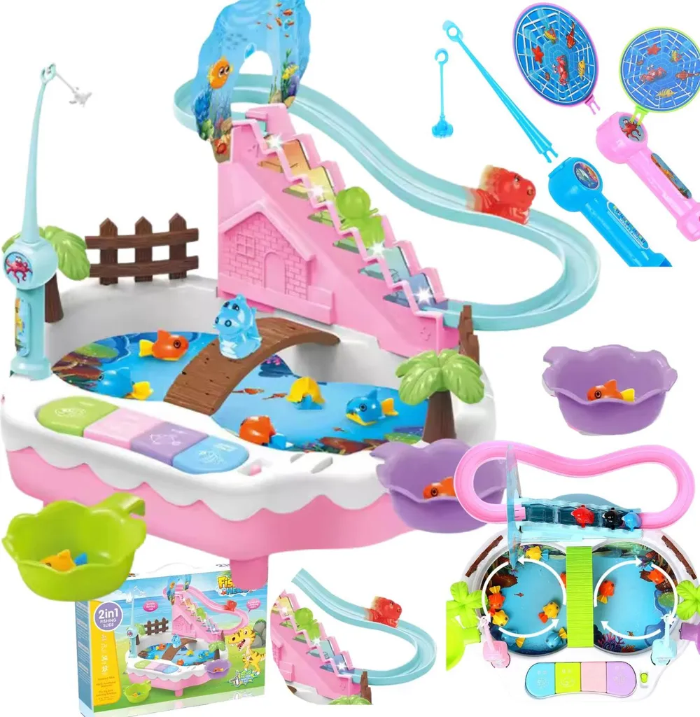 Kit de Pêche Magnétique Dinosaures et Toboggan avec Circulation d'Eau Bio