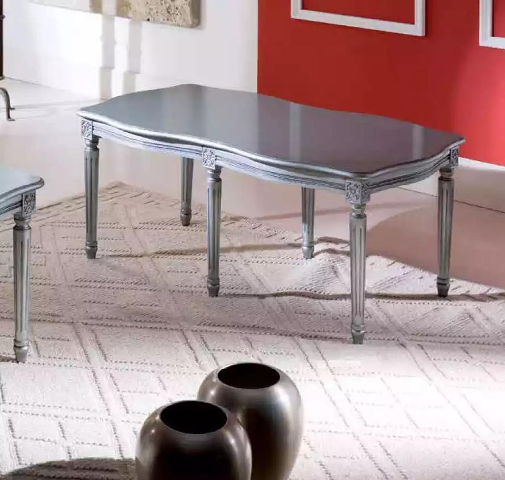 Designer Couchtisch Polster Grau Tisch Wohnzimmer Tische Produktbild 