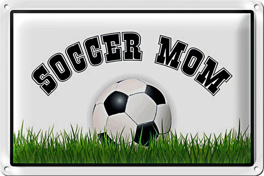 Blechschild Fußball 18x12cm Soccer Mom Fußball Mutter