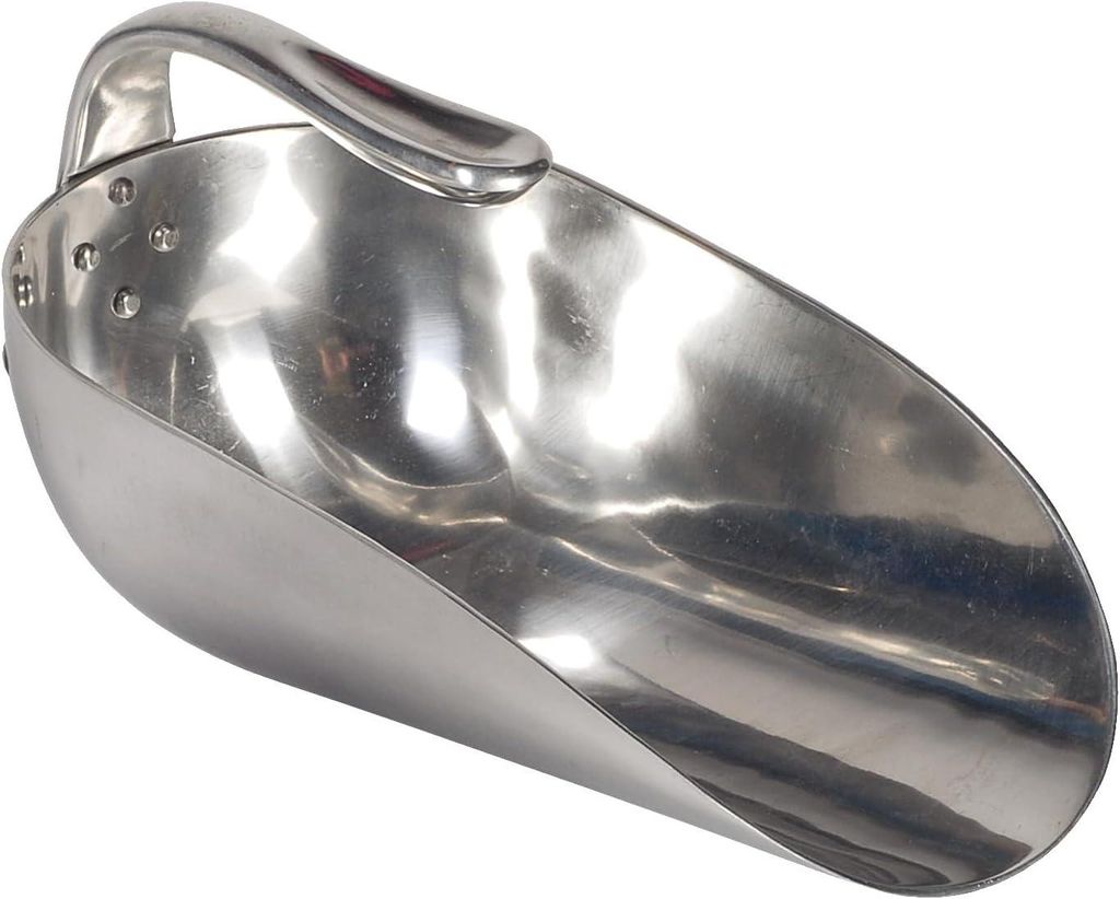 Horizont Futterschaufel aus Aluminium, gebogener Stiel, Produktbild 